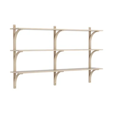 Levi shelf 3 shelves - White-pigmented oak-brass, 180 cm - Swedese