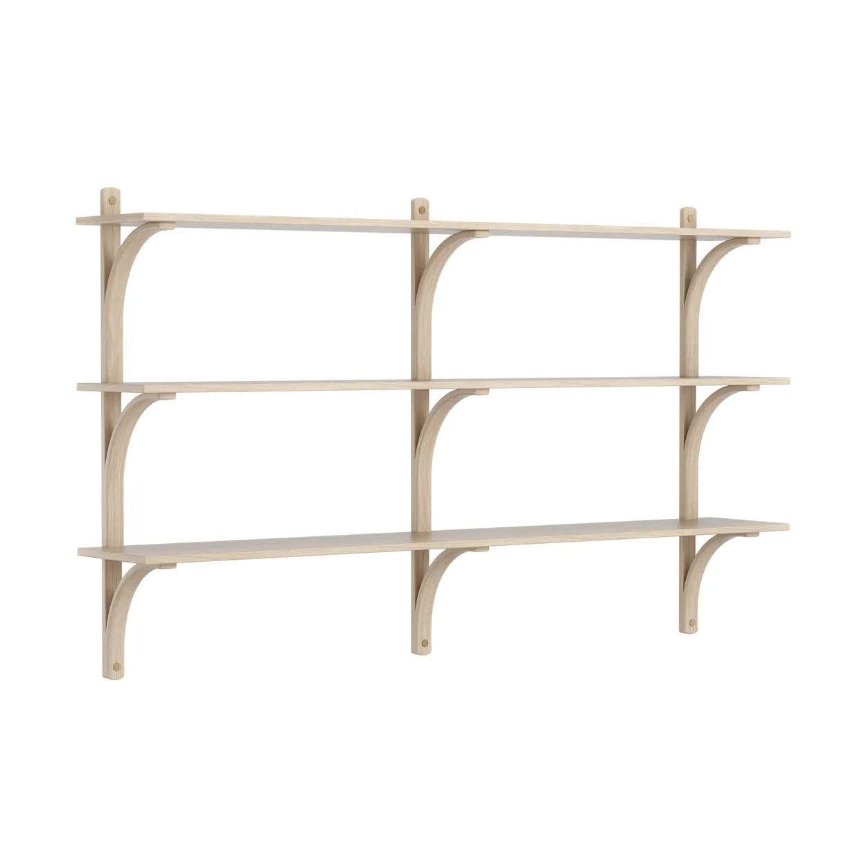 Swedese Levi shelf 3 shelves White-pigmented oak-brass, 180 cm