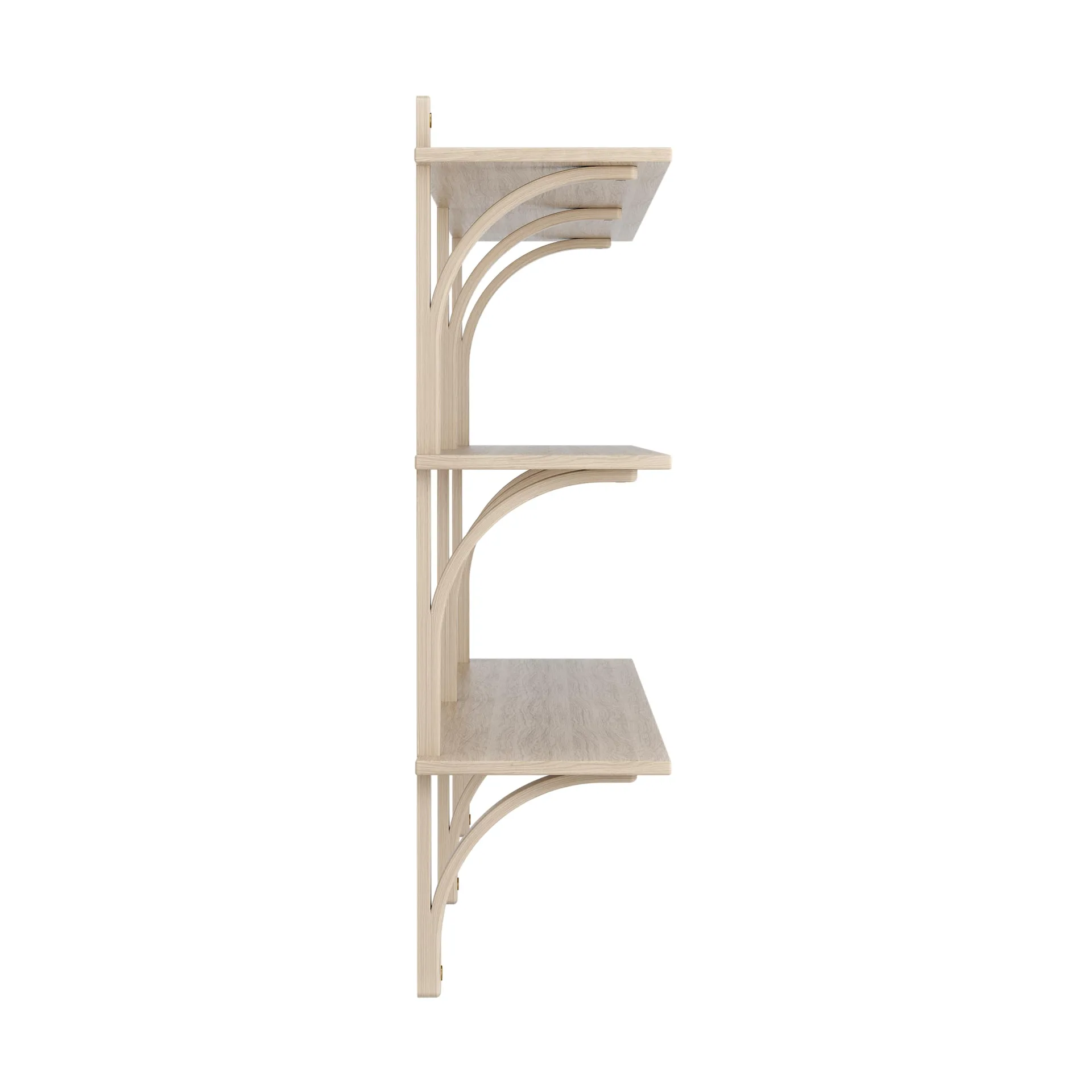 Levi shelf 3 shelves, White-pigmented oak-brass, 180 cm Swedese