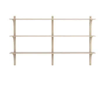 Levi shelf 3 shelves - White-pigmented oak-brass, 180 cm - Swedese