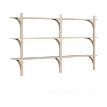 Levi shelf 3 shelves - White-pigmented oak-brass, 180 cm - Swedese