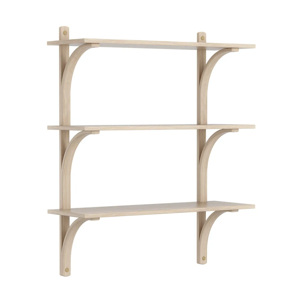Swedese Levi shelf 3 shelves White-pigmented oak-brass, 90 cm