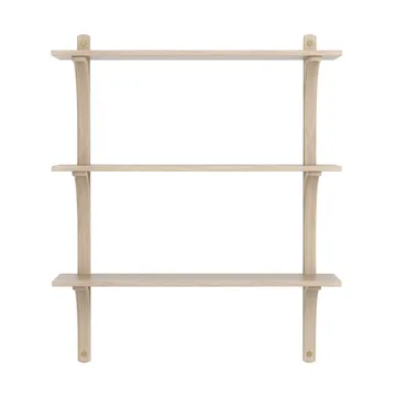 Levi shelf 3 shelves - White-pigmented oak-brass, 90 cm - Swedese