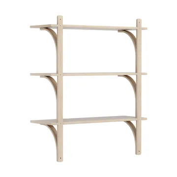 Levi shelf 3 shelves - White-pigmented oak-brass, 90 cm - Swedese