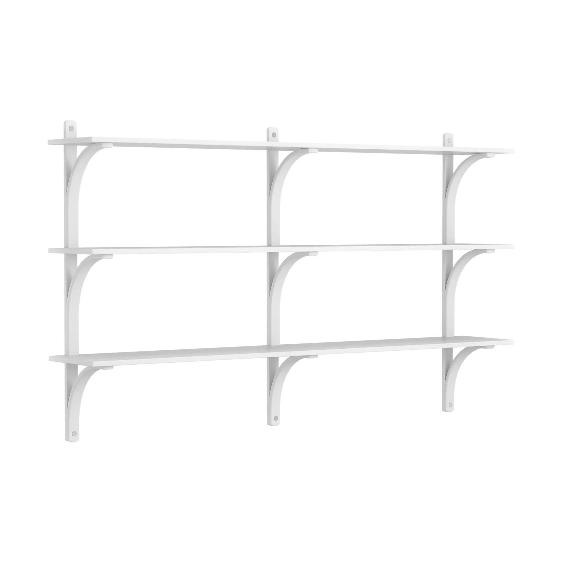 Levi shelf 3 shelves, White-stained ash-aluminium, 180 cm Swedese