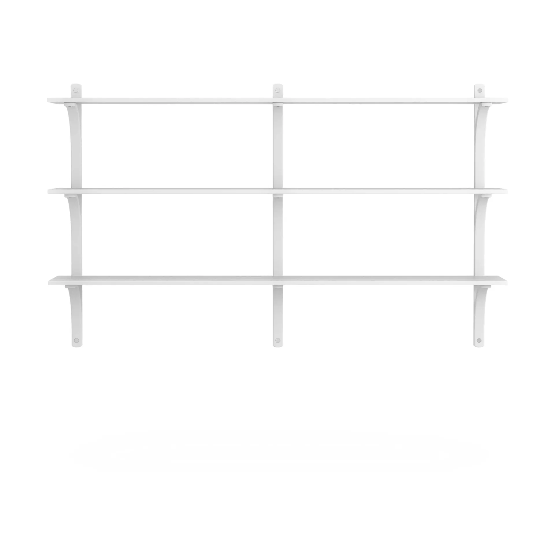 Levi shelf 3 shelves, White-stained ash-aluminium, 180 cm Swedese