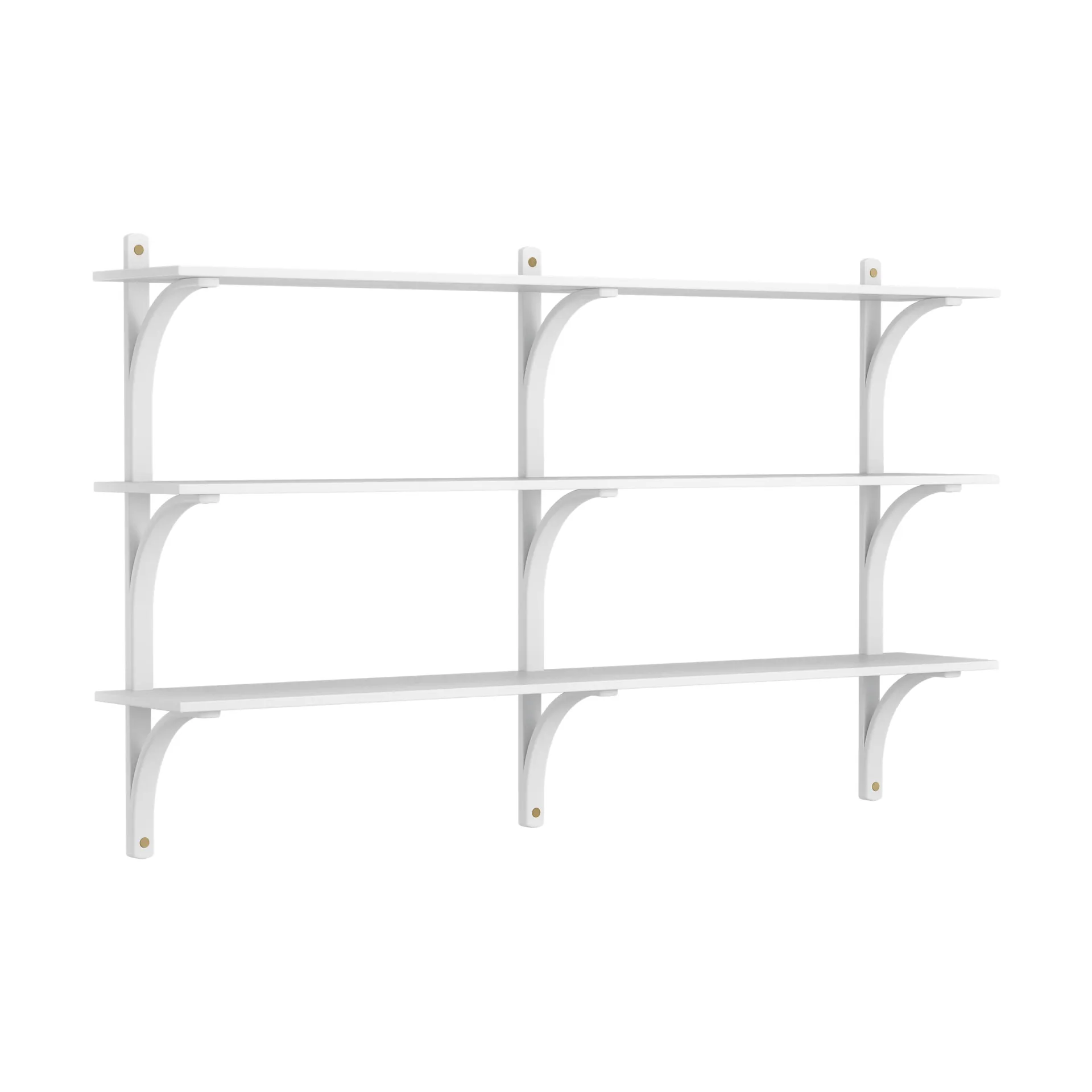Levi shelf 3 shelves, White stained ash-brass, 180 cm Swedese