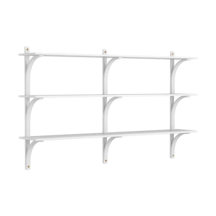 Levi shelf 3 shelves - White stained ash-brass, 180 cm - Swedese