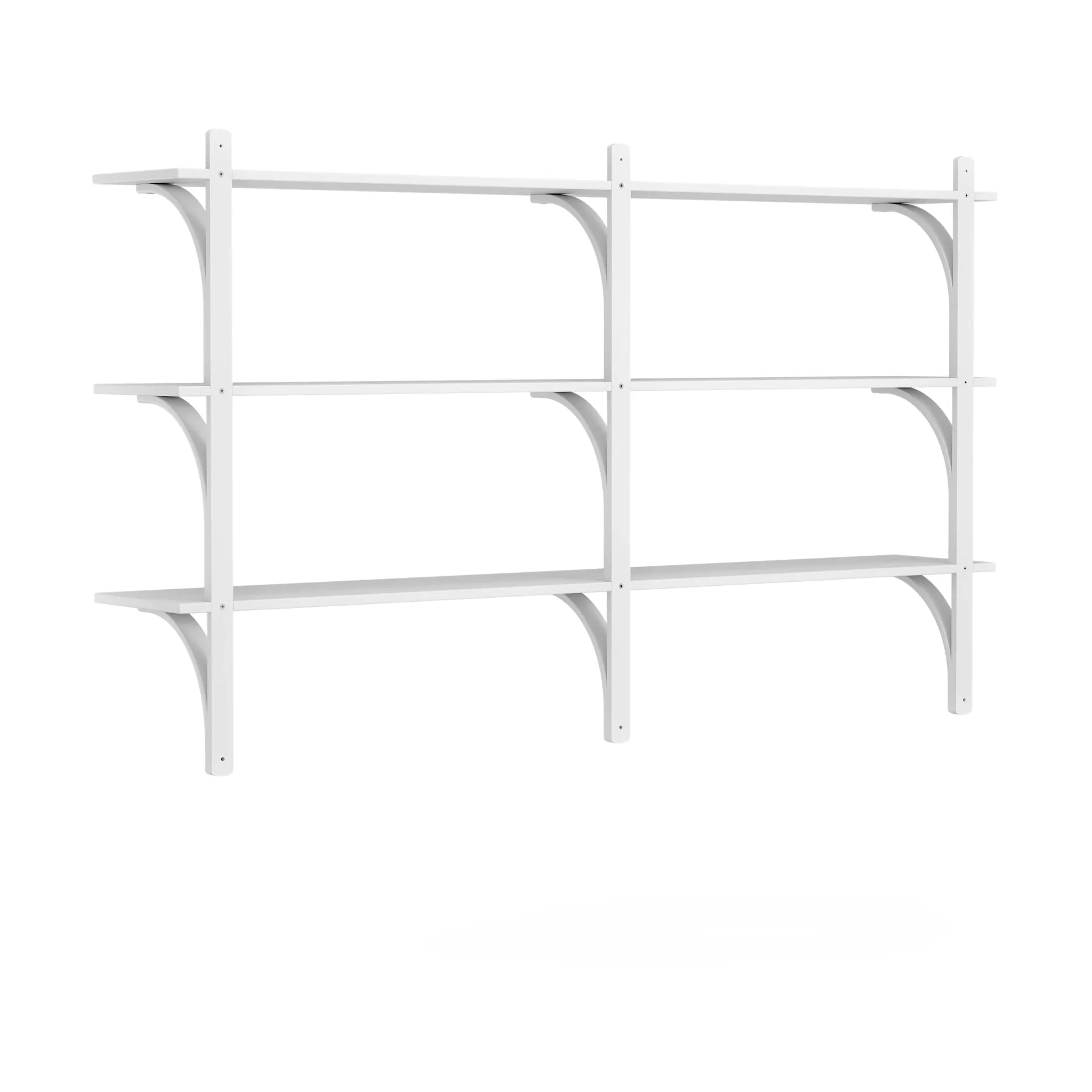 Levi shelf 3 shelves, White stained ash-brass, 180 cm Swedese