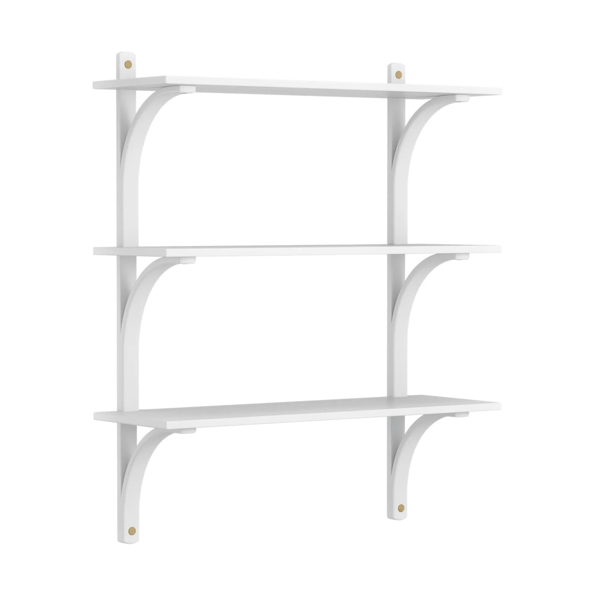 Levi shelf 3 shelves, White-stained ash-brass, 90 cm Swedese