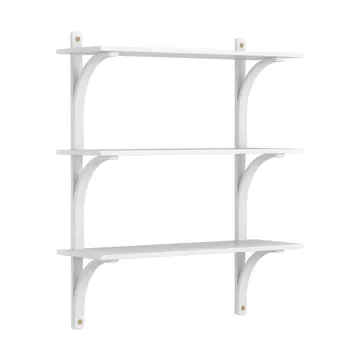 Levi shelf 3 shelves - White-stained ash-brass, 90 cm - Swedese