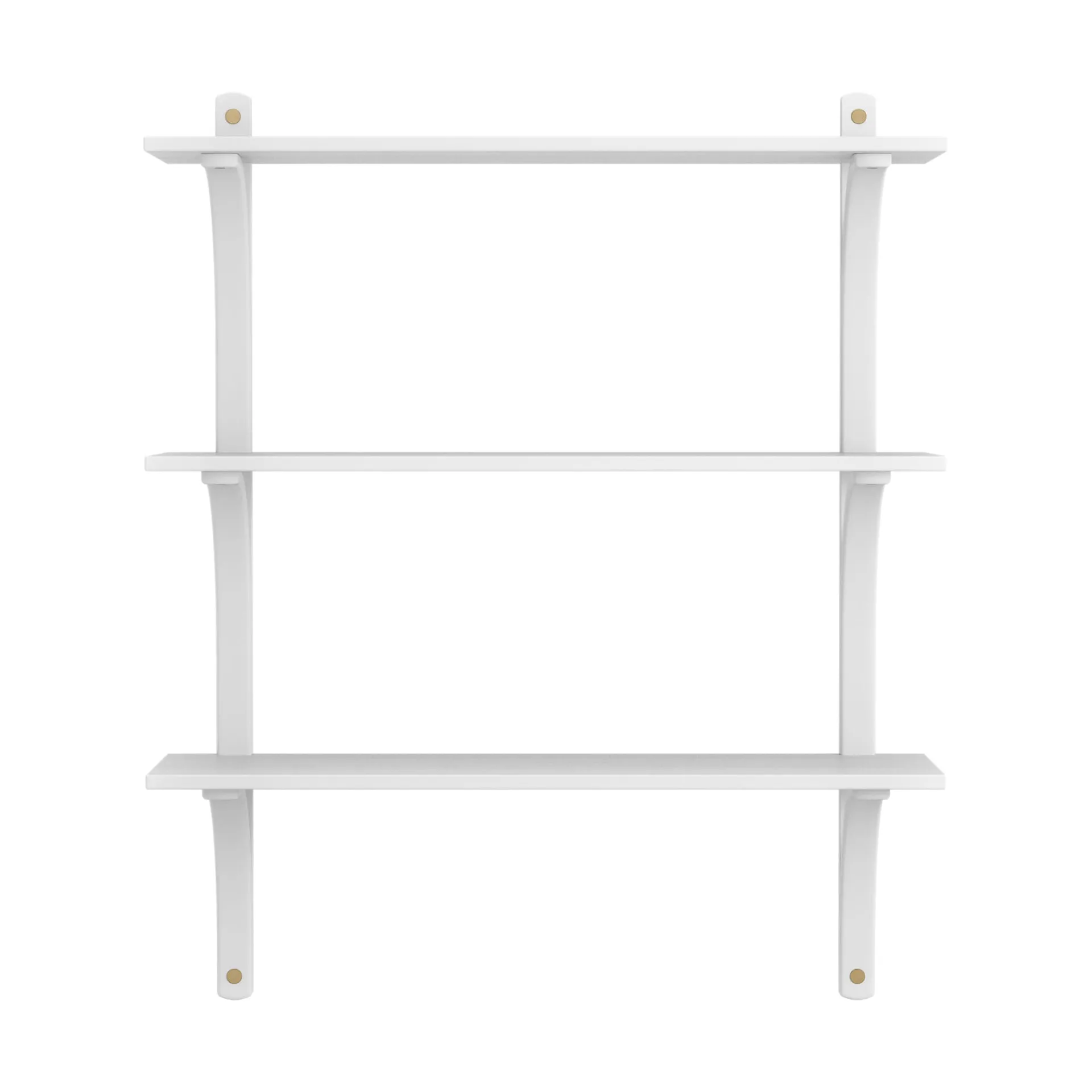 Levi shelf 3 shelves, White-stained ash-brass, 90 cm Swedese