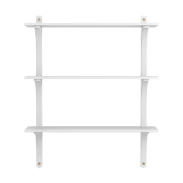 Levi shelf 3 shelves - White-stained ash-brass, 90 cm - Swedese