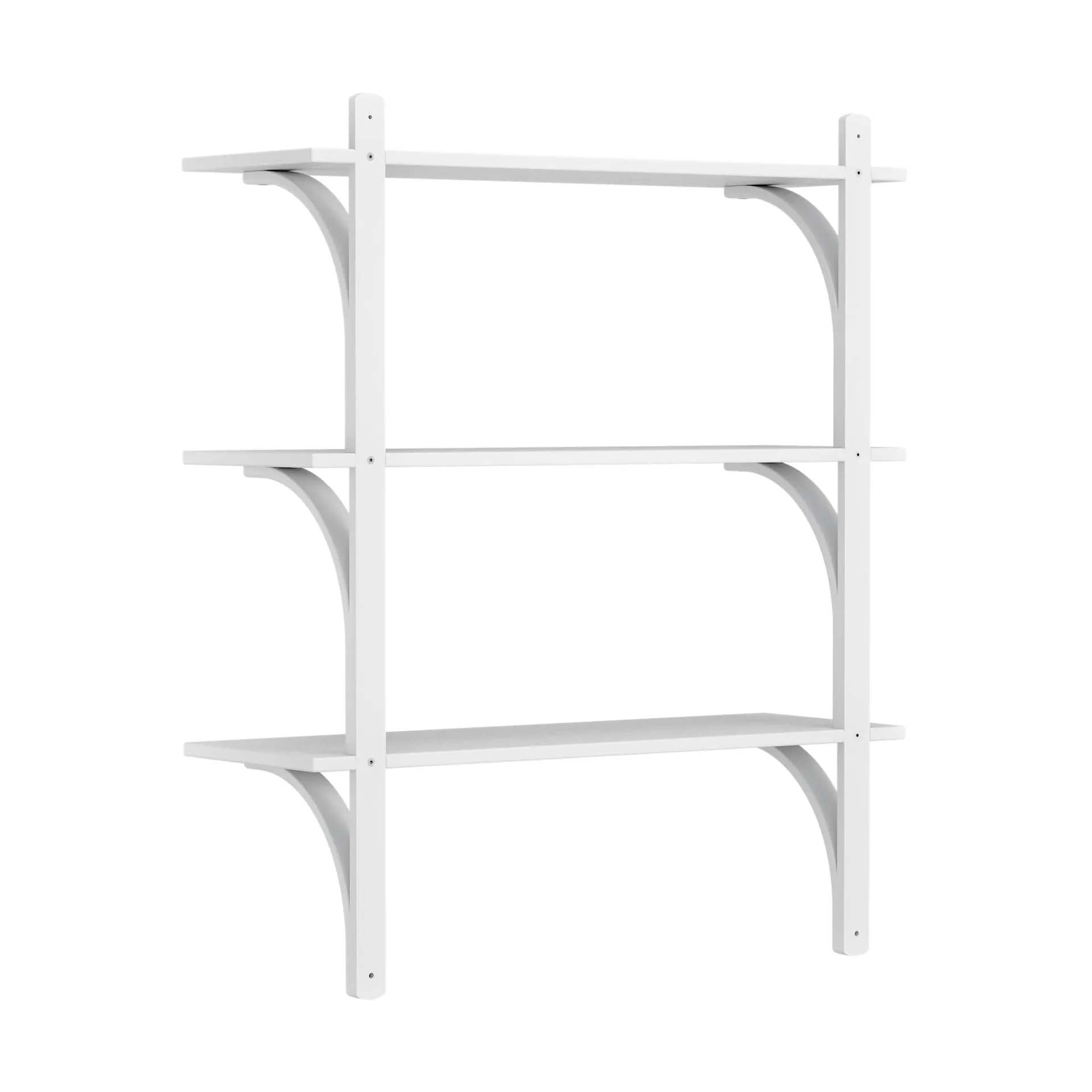 Levi shelf 3 shelves, White-stained ash-brass, 90 cm Swedese