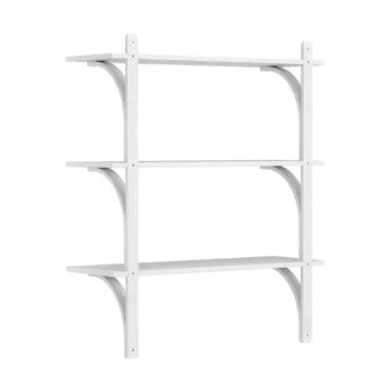 Levi shelf 3 shelves - White-stained ash-brass, 90 cm - Swedese