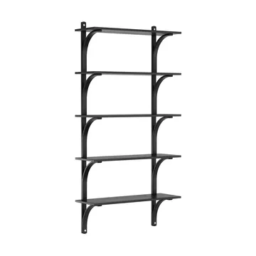 Levi shelf 5 shelves - Black stained ash-aluminium, 90 cm - Swedese