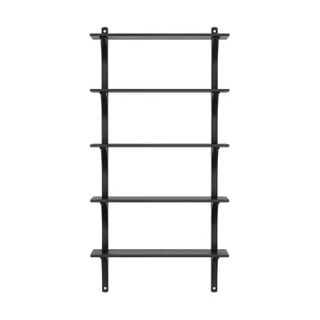 Levi shelf 5 shelves - Black stained ash-aluminium, 90 cm - Swedese