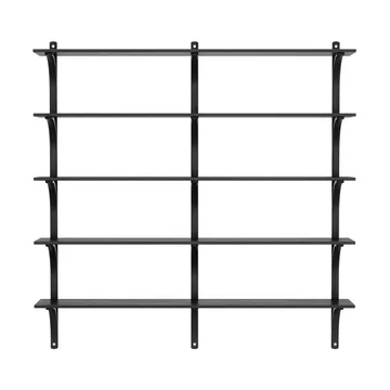 Levi shelf 5 shelves - Black-stained ash-aluminum, 180 cm - Swedese