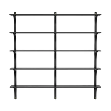 Levi shelf 5 shelves - Black-stained ash-brass, 180 cm - Swedese