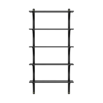 Levi shelf 5 shelves - Black-stained ash-brass, 90 cm - Swedese
