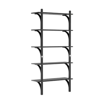 Levi shelf 5 shelves - Black-stained ash-brass, 90 cm - Swedese