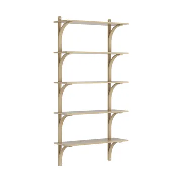 Levi shelf 5 shelves - Clear lacquered oak-aluminium, 90 cm - Swedese