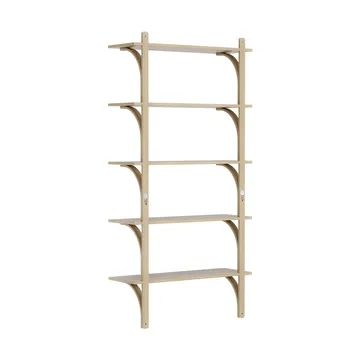 Levi shelf 5 shelves - Clear lacquered oak-aluminium, 90 cm - Swedese