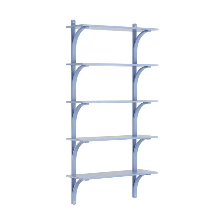 Levi shelf 5 shelves - ILKE Blue-aluminium, 90 cm - Swedese
