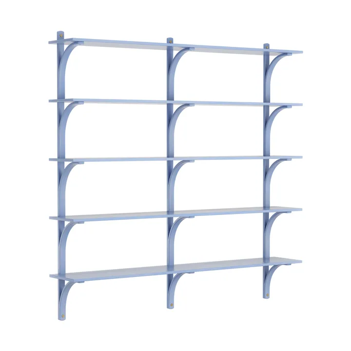 Levi shelf 5 shelves - ILKE Blue-brass, 180 cm - Swedese