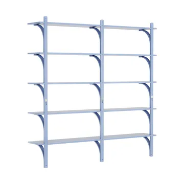 Levi shelf 5 shelves - ILKE Blue-brass, 180 cm - Swedese