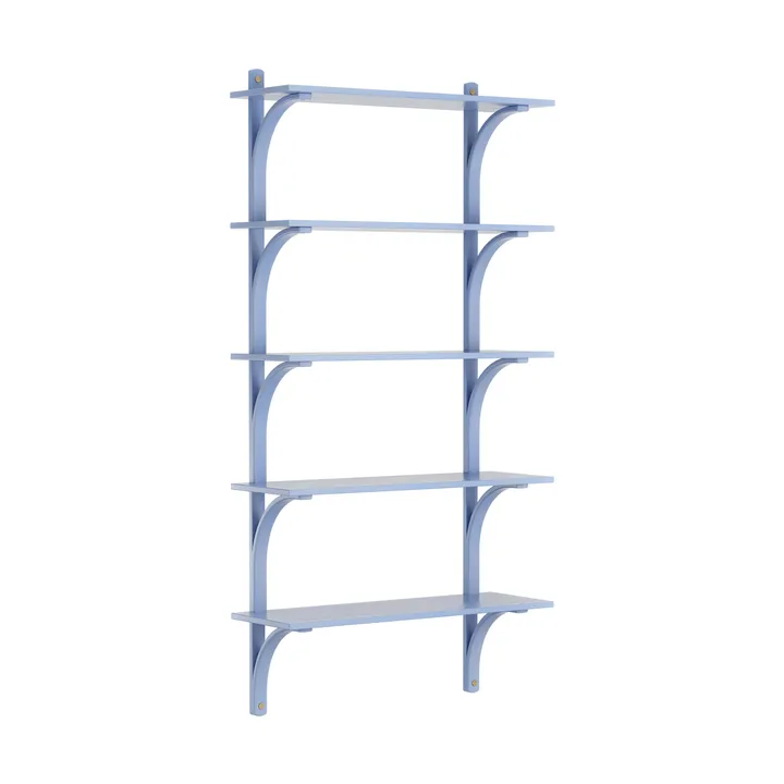 Levi shelf 5 shelves - ILKE Blue-brass, 90 cm - Swedese