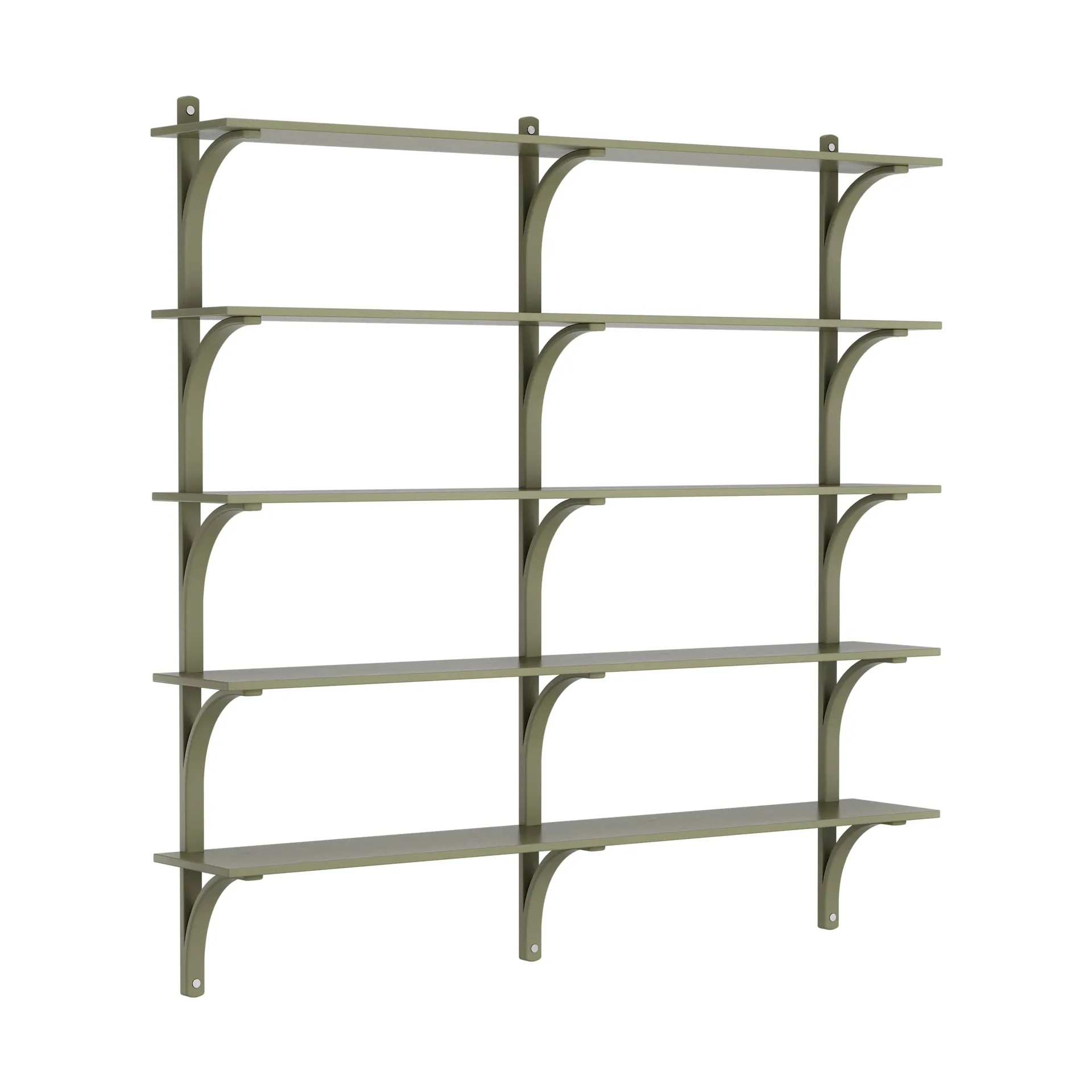 Levi shelf 5 shelves, Moss green-aluminium, 180 cm Swedese