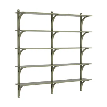 Levi shelf 5 shelves - Moss green-aluminium, 180 cm - Swedese