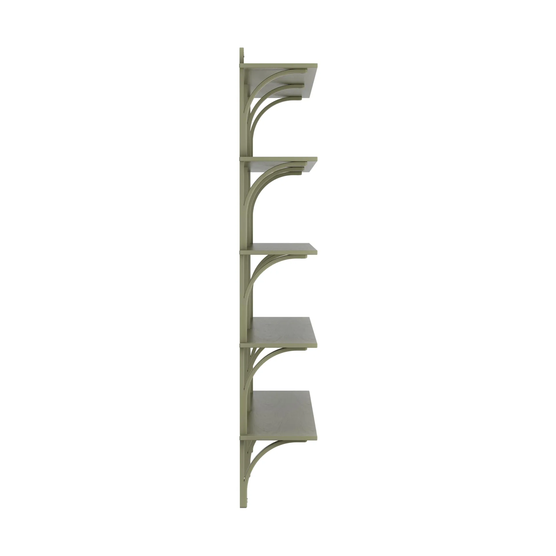 Levi shelf 5 shelves, Moss green-aluminium, 180 cm Swedese