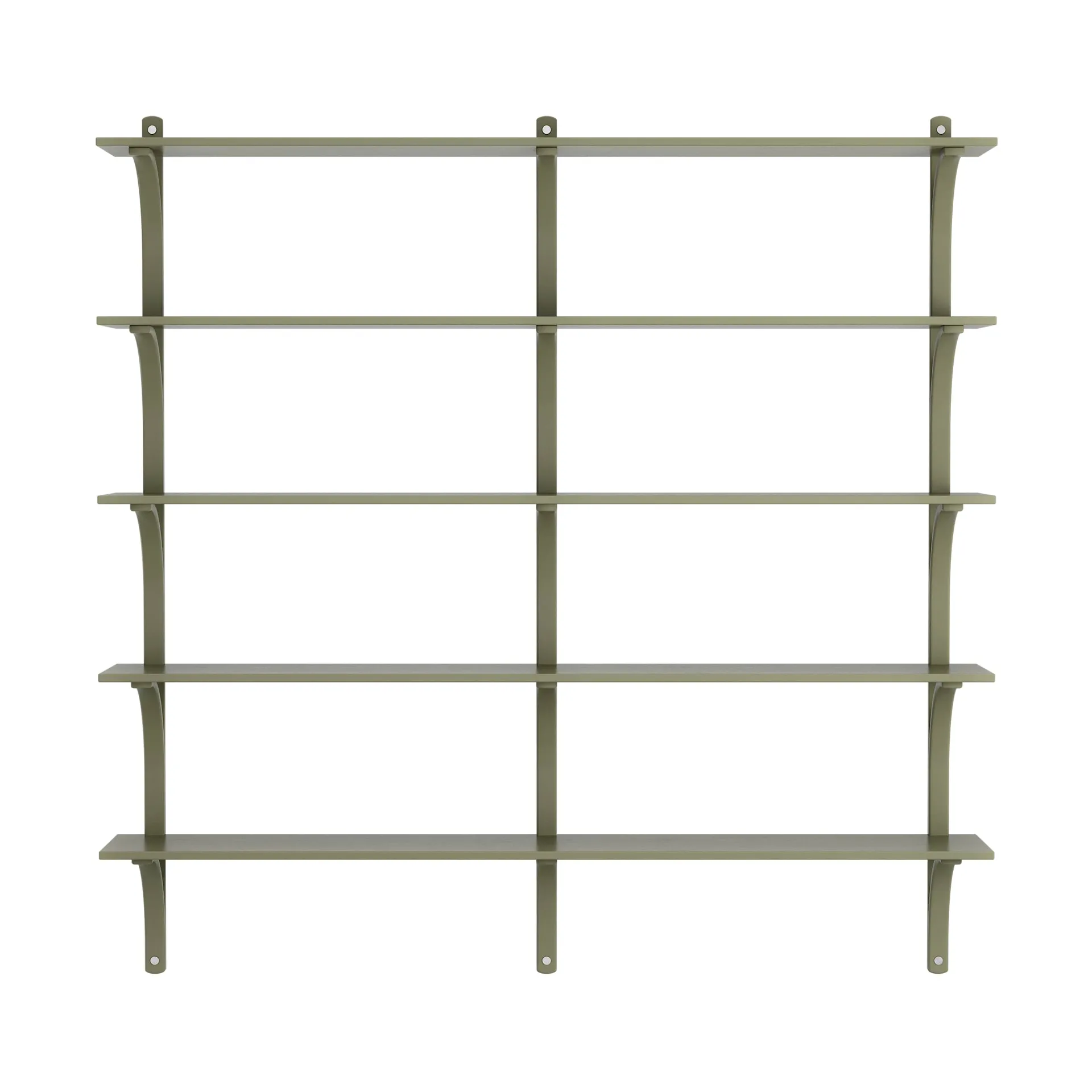 Levi shelf 5 shelves, Moss green-aluminium, 180 cm Swedese