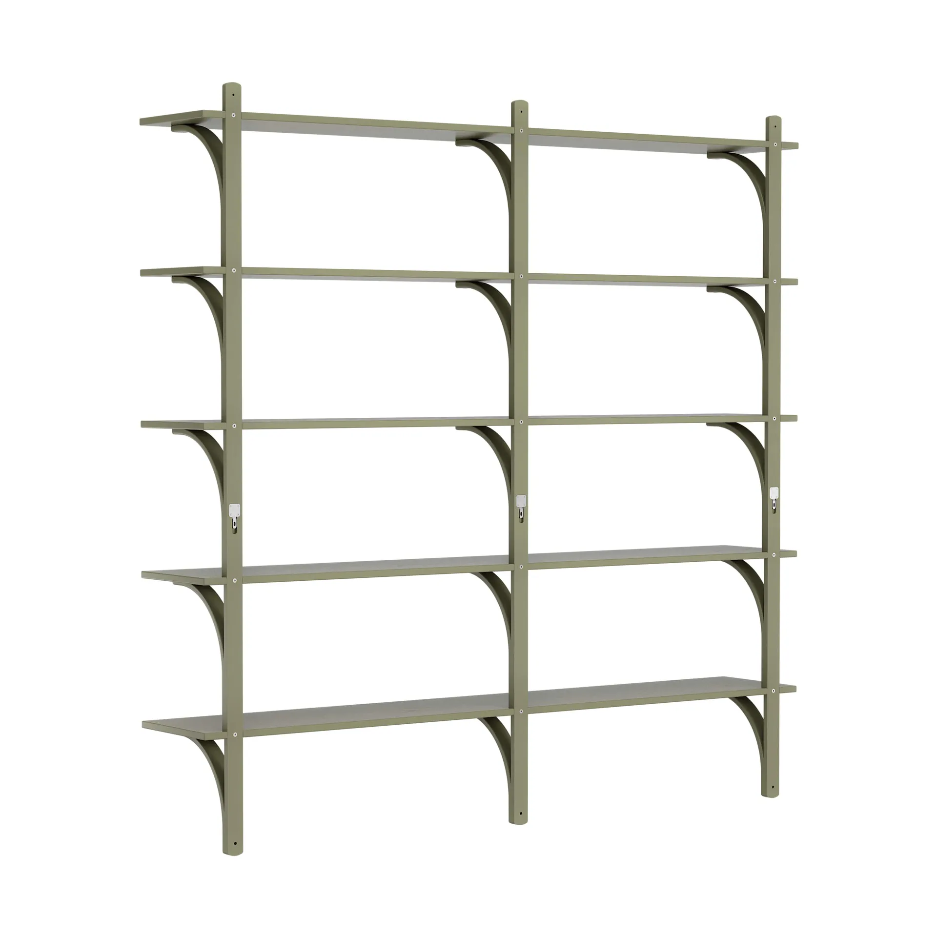 Levi shelf 5 shelves, Moss green-aluminium, 180 cm Swedese