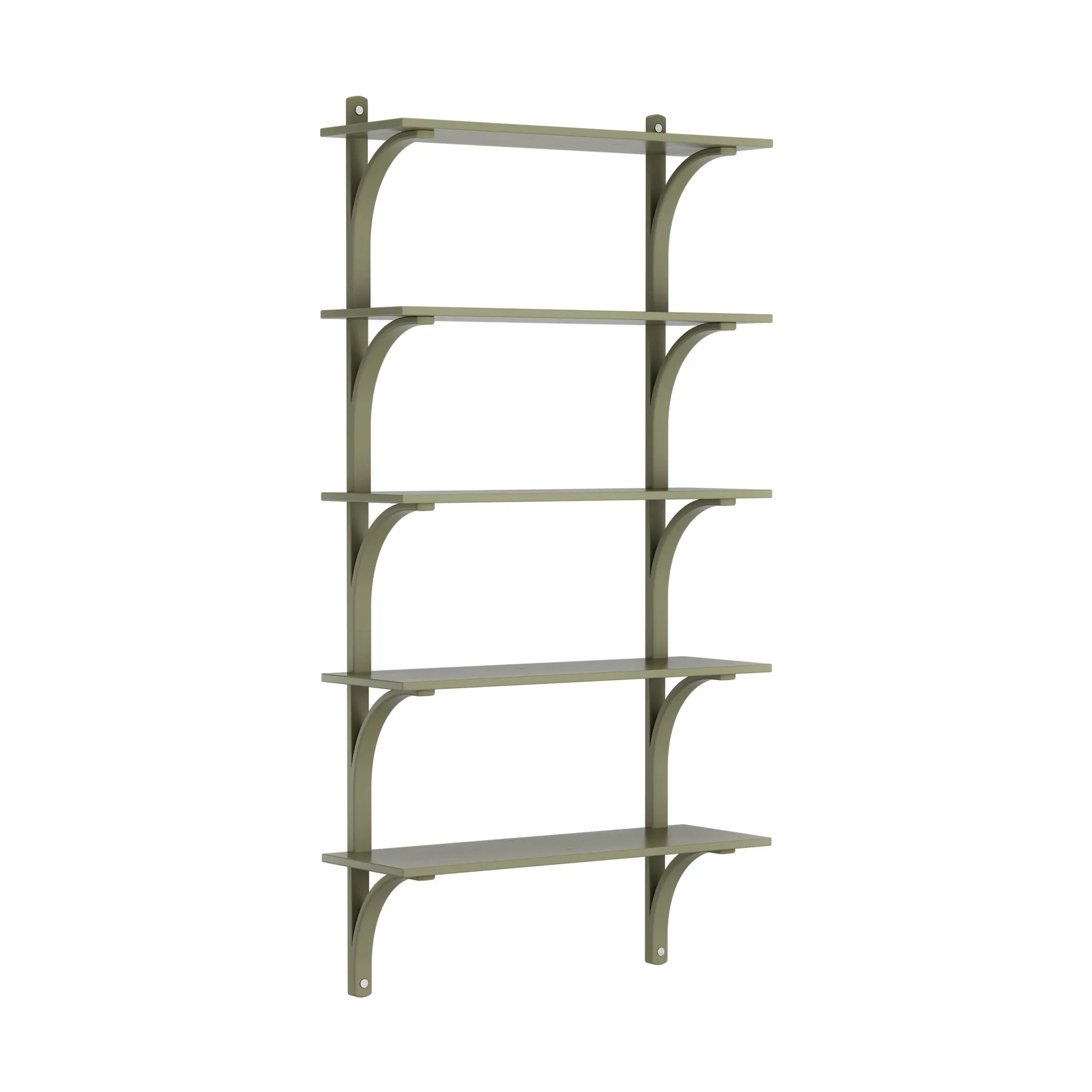Levi shelf 5 shelves, Moss green-aluminium, 90 cm Swedese