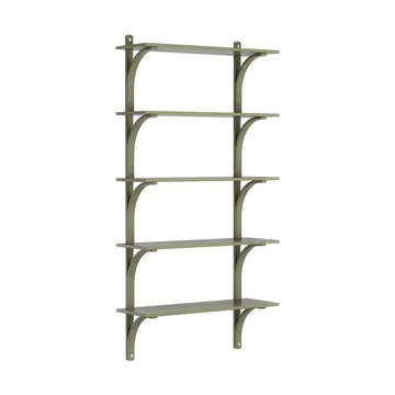 Levi shelf 5 shelves - Moss green-aluminium, 90 cm - Swedese