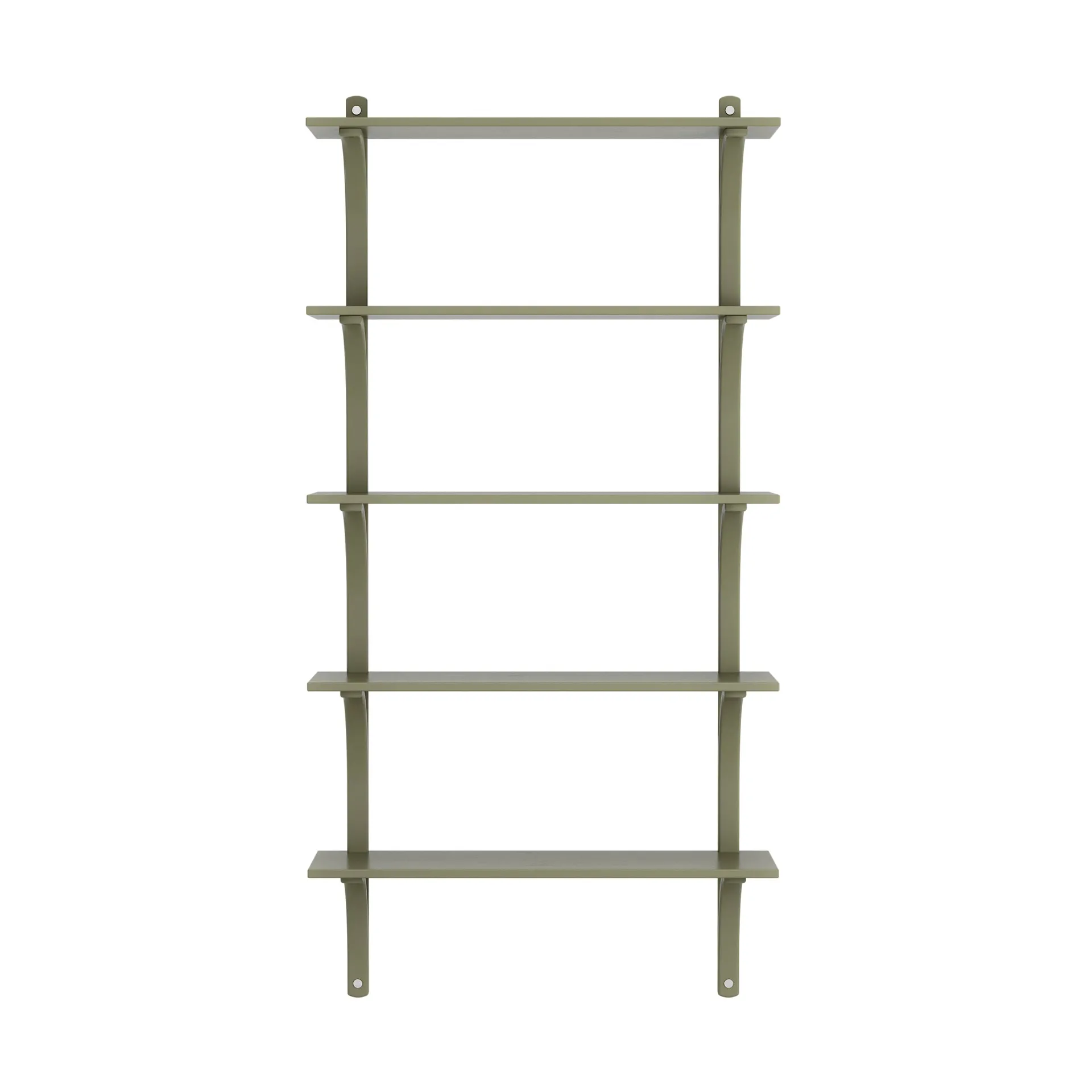 Levi shelf 5 shelves, Moss green-aluminium, 90 cm Swedese