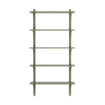 Levi shelf 5 shelves - Moss green-aluminium, 90 cm - Swedese