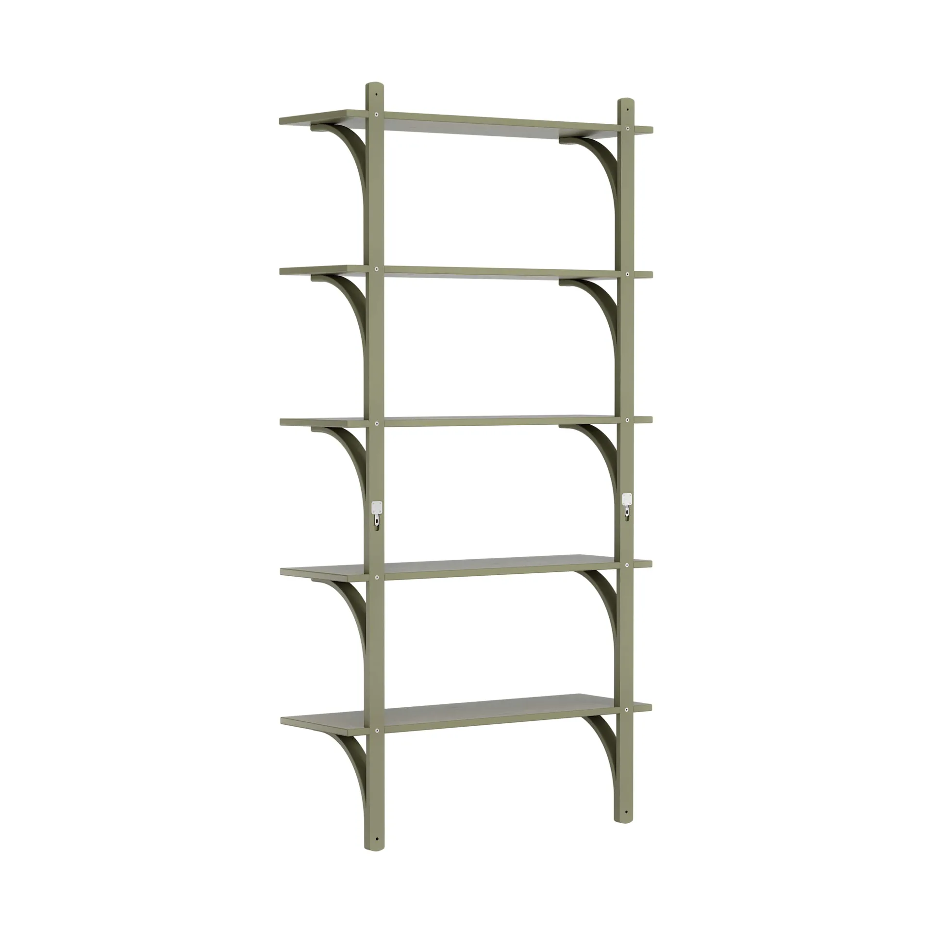 Levi shelf 5 shelves, Moss green-aluminium, 90 cm Swedese