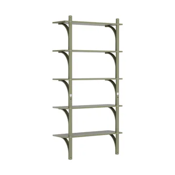 Levi shelf 5 shelves - Moss green-aluminium, 90 cm - Swedese