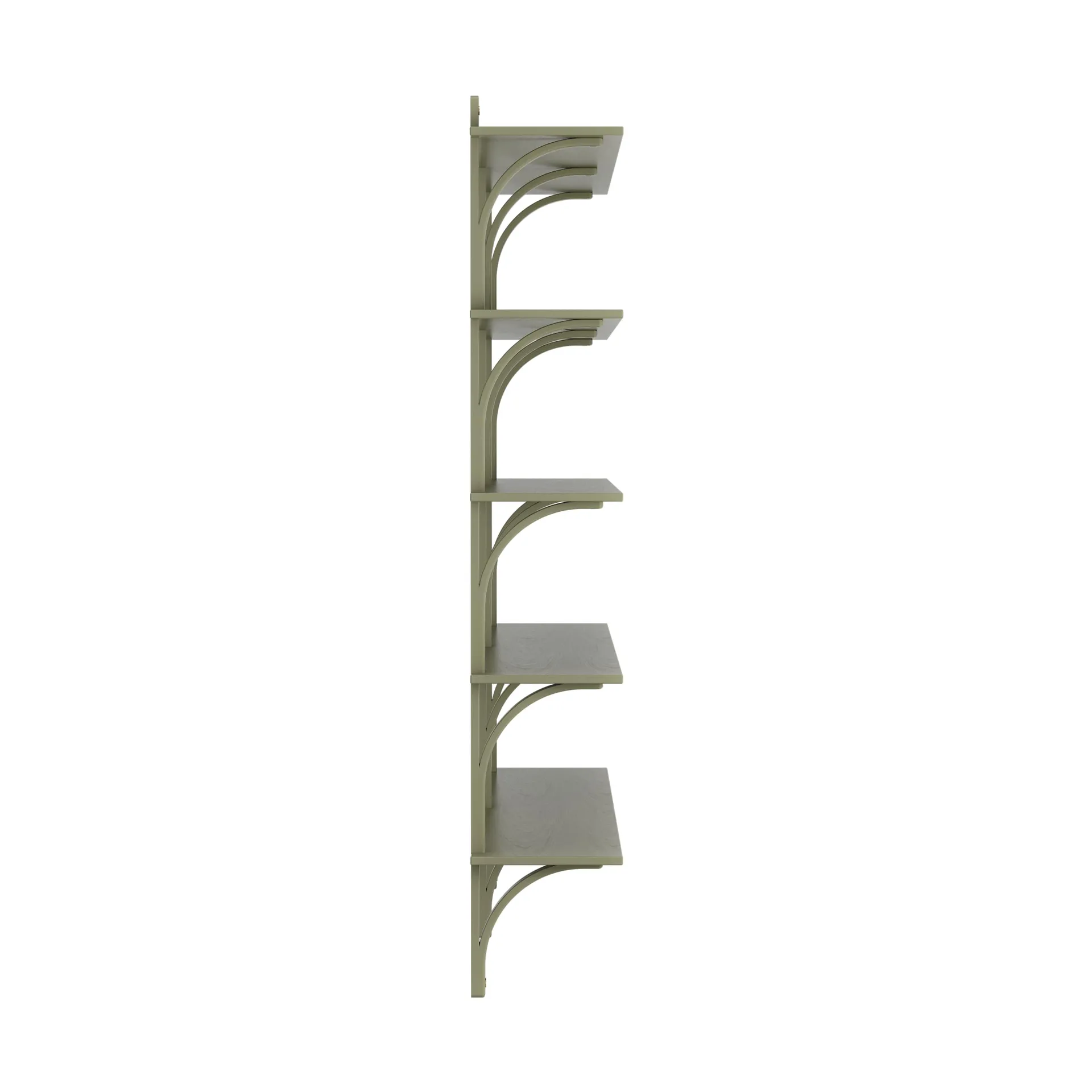 Levi shelf 5 shelves, Moss green-brass, 180 cm Swedese