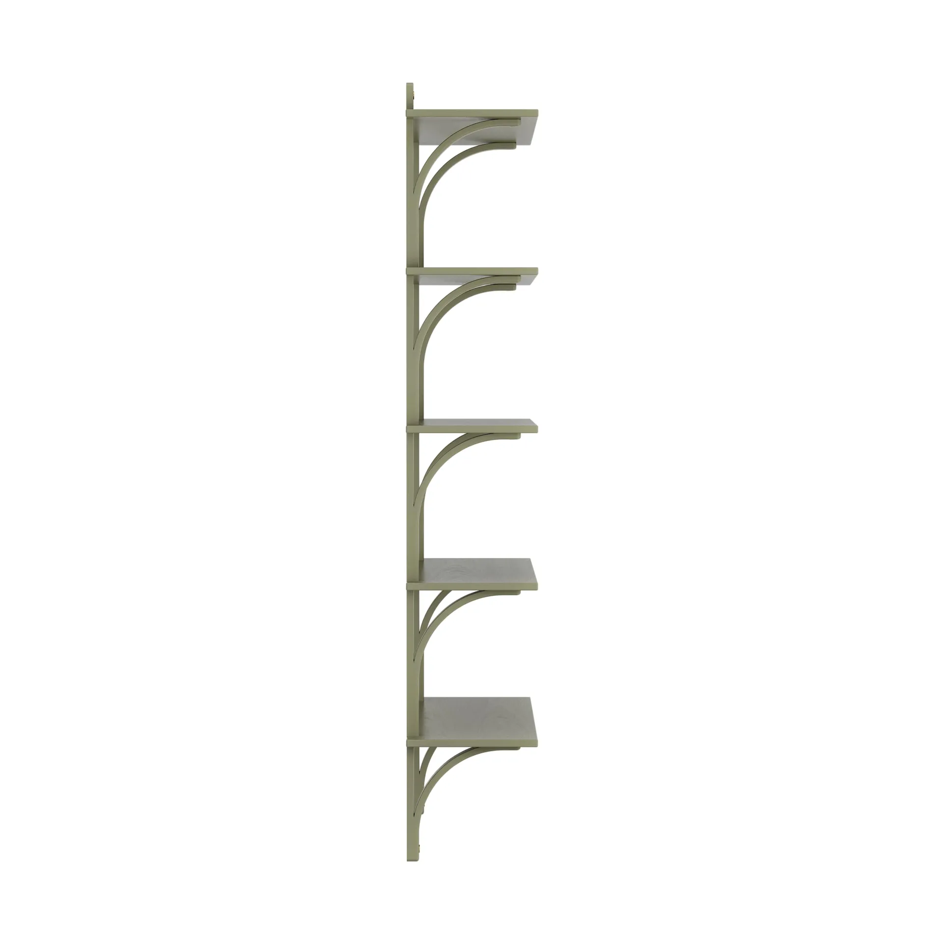 Levi shelf 5 shelves, Moss green-brass, 90 cm Swedese