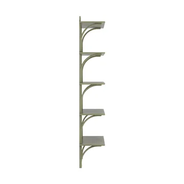 Levi shelf 5 shelves - Moss green-brass, 90 cm - Swedese