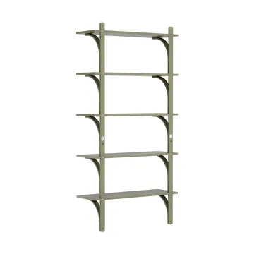 Levi shelf 5 shelves - Moss green-brass, 90 cm - Swedese