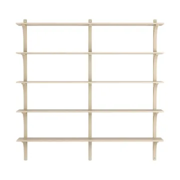 Levi shelf 5 shelves - Natural lacquered ash-aluminium, 180 cm - Swedese