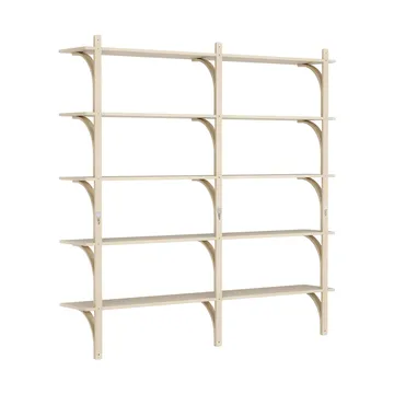 Levi shelf 5 shelves - Natural lacquered ash-aluminium, 180 cm - Swedese