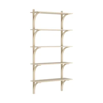 Levi shelf 5 shelves - Natural lacquered ash-aluminium, 90 cm - Swedese