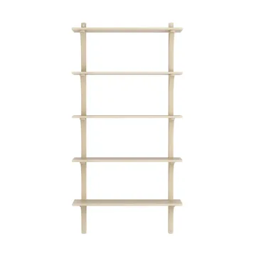 Levi shelf 5 shelves - Natural lacquered ash-aluminium, 90 cm - Swedese